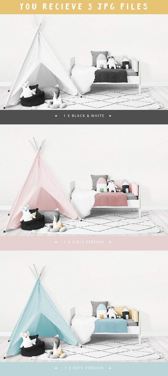 Kids Room Wall/Frame Mock Up 23 in Print Mockups - product preview 4