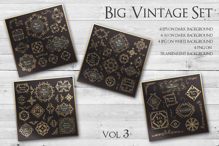 Vintage Borders and Frames Set. Vol3 in Objects - product preview 8