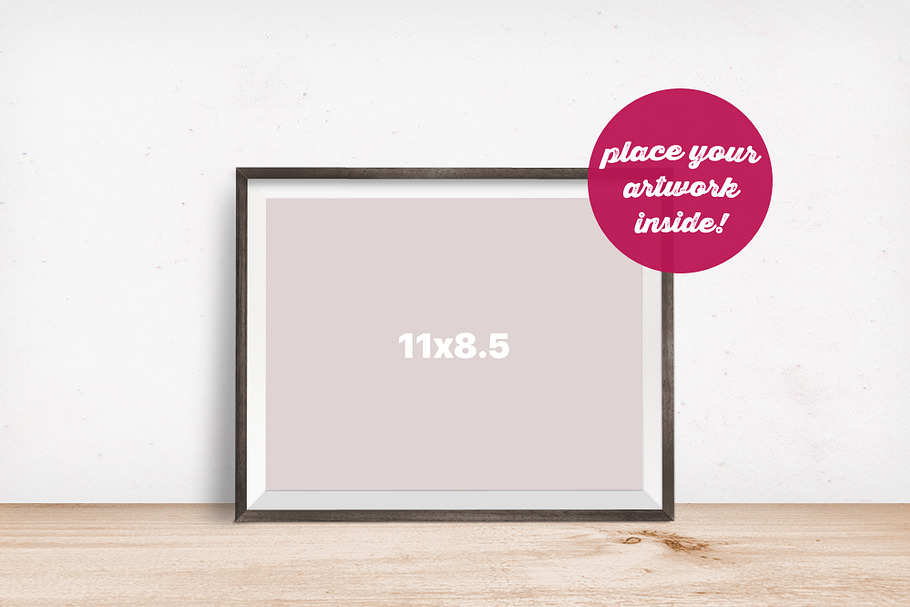 Horizontal Frame Mockup on the Floor in Print Mockups - product preview 8