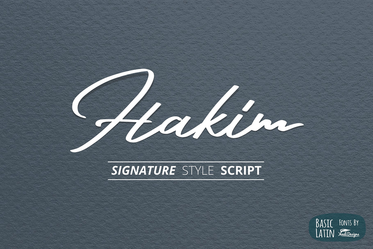 Hakim Signature Font in Script Fonts - product preview 8