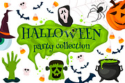 Halloween party collection vector