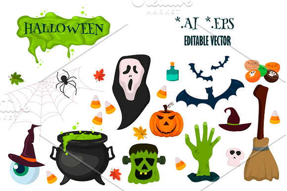 Halloween party collection vector in Objects - product preview 1
