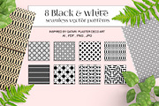 Black&white seamless vector patterns