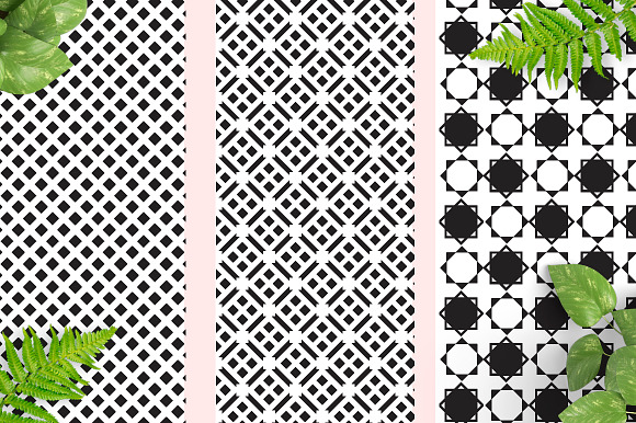 Black&white seamless vector patterns in Photoshop Color Palettes - product preview 3