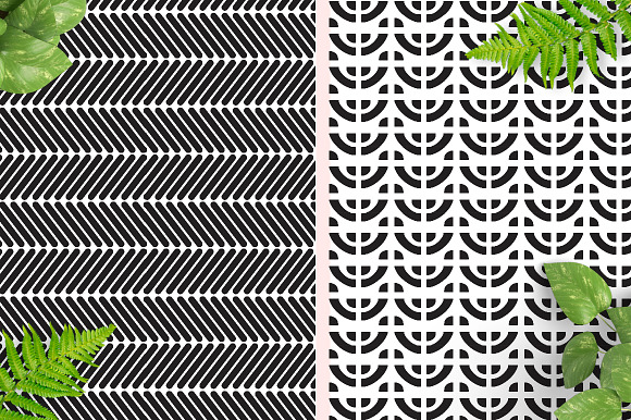 Black&white seamless vector patterns in Photoshop Color Palettes - product preview 5