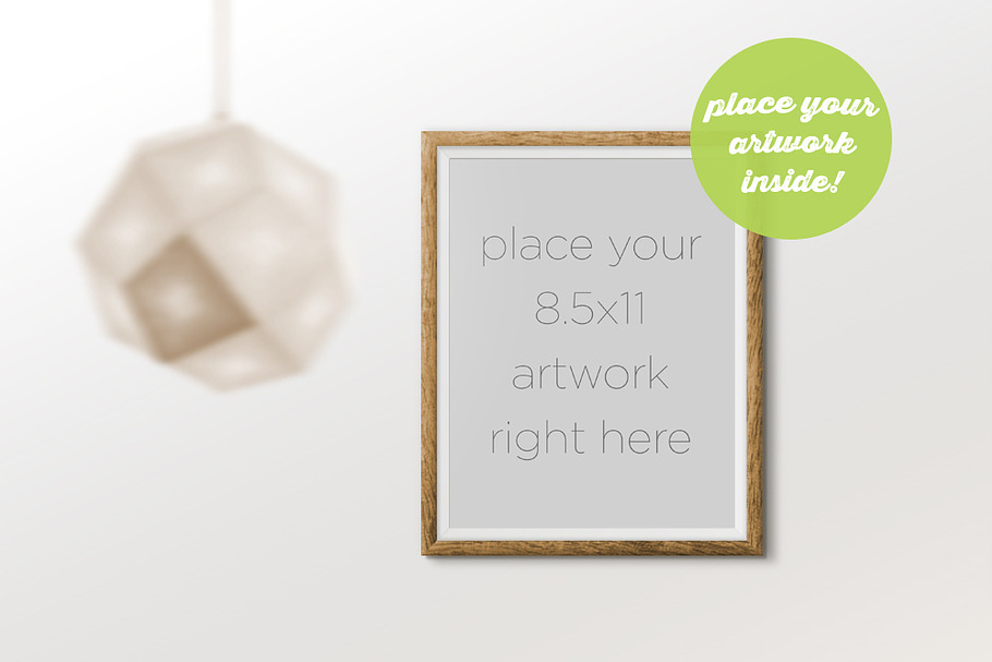 Frame Mockup with Hanging Lamp in Print Mockups - product preview 8