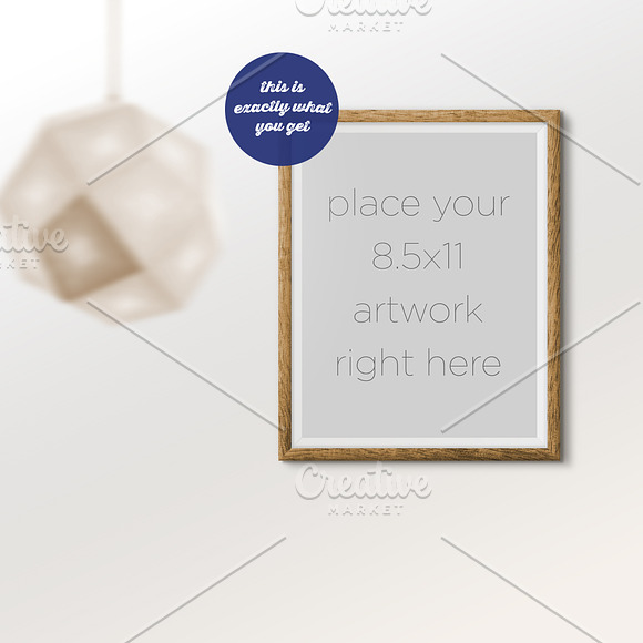 Frame Mockup with Hanging Lamp in Print Mockups - product preview 1