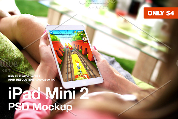Home relax with iPad Mini 2 Mockup