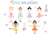 Little ballerinas clip art