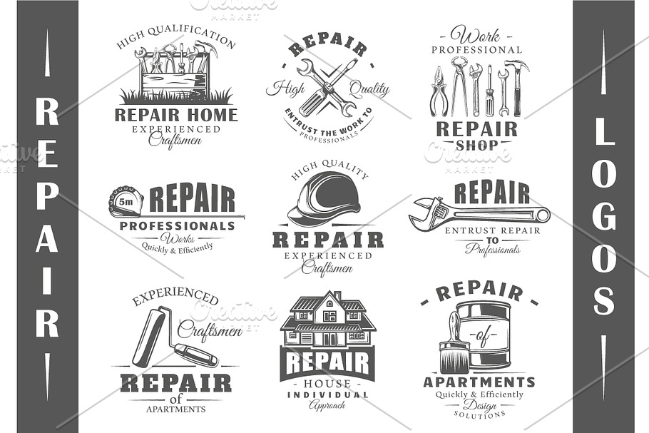 9 Repair Logos Templates Vol.1