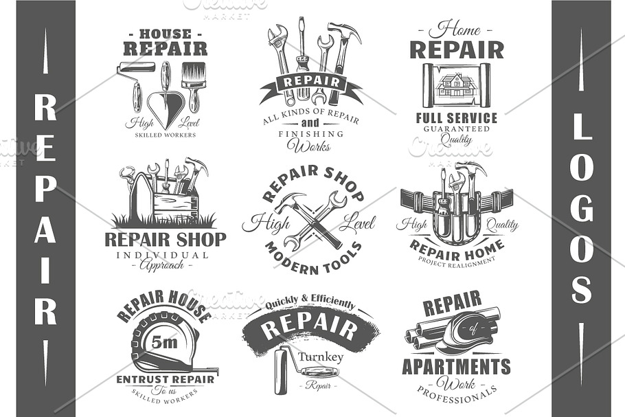 9 Repair Logos Templates Vol.2 in Logo Templates - product preview 8