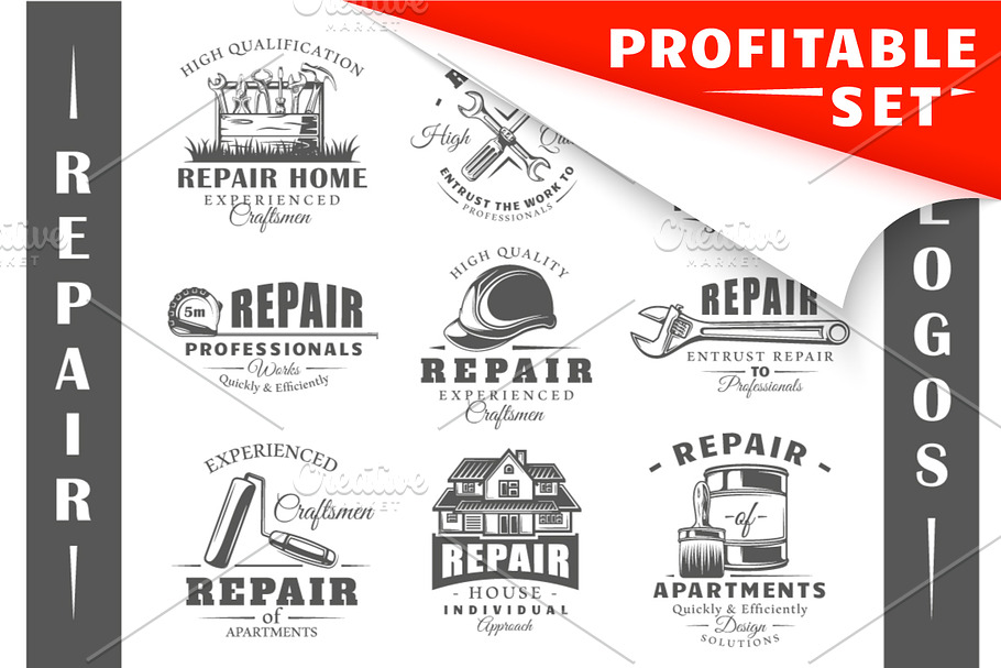 18 Repair Logos Templates