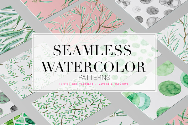 Fresh Seamless Watercolor Patterns!