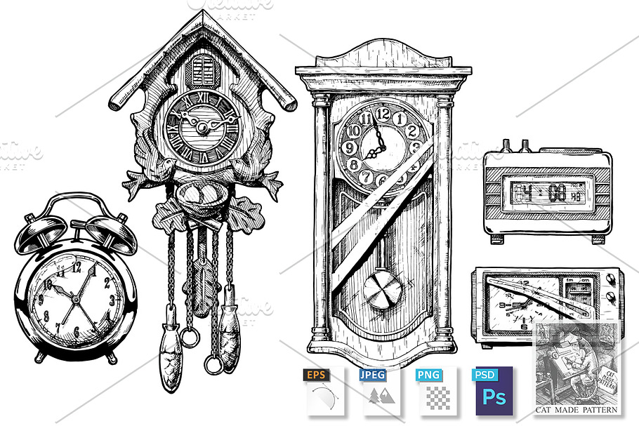 Set of old clocks