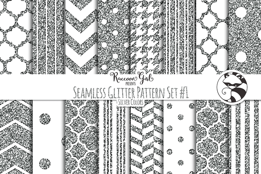 Seamless Glitter Patterns #1 Slvr in Patterns - product preview 8
