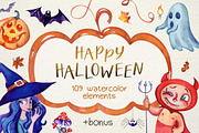Halloween Watercolor Super Pack