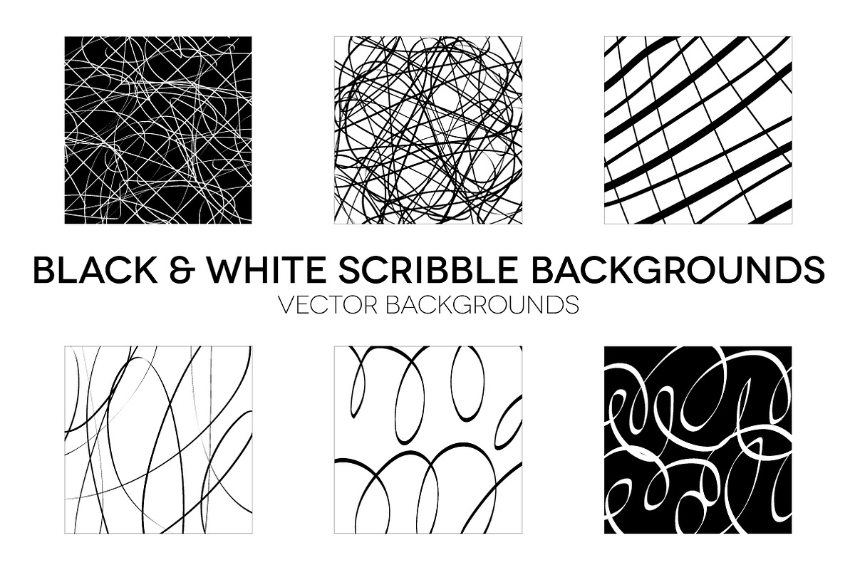 Black & White Scribbles in Patterns - product preview 8