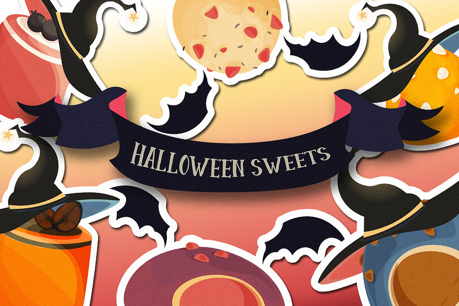 Halloween sweets sticker set