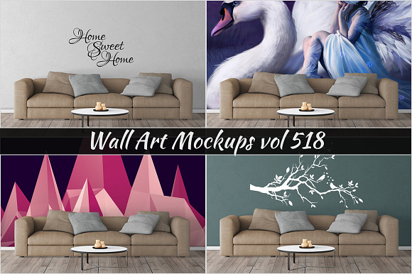 Wall Mockup - Sticker Mockup Vol 518 in Print Mockups - product preview 5
