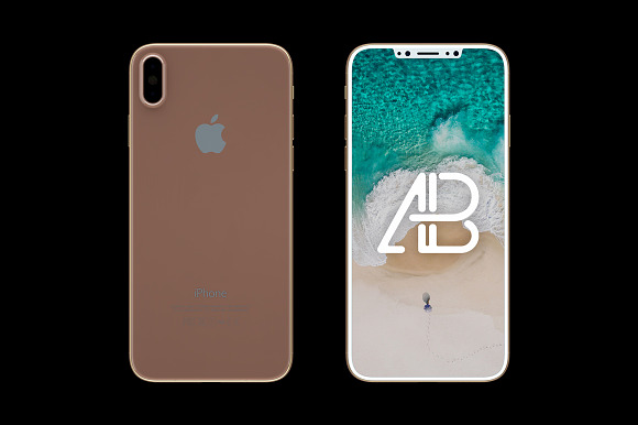 iPhone X Front & Back View Mockup in Mobile & Web Mockups - product preview 3