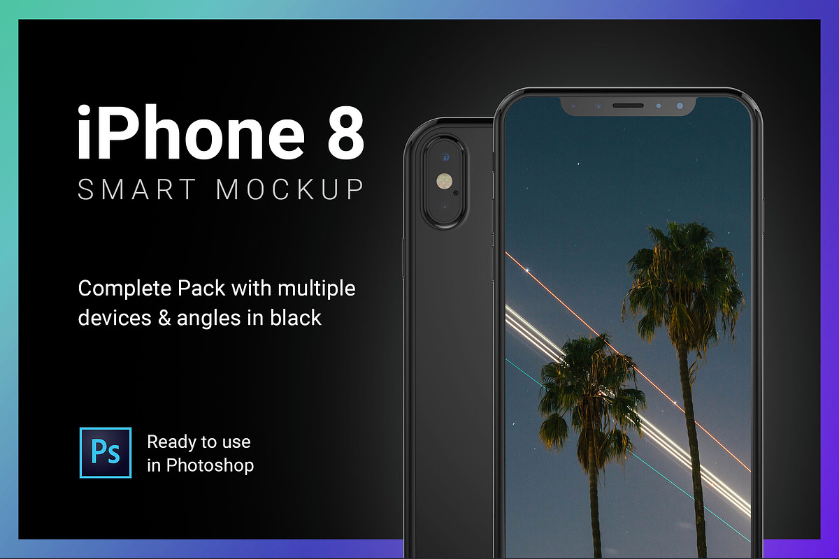 iPhone 8 Mockup Complete Pack Black in Mobile & Web Mockups - product preview 8