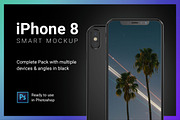 iPhone 8 Mockup Complete Pack Black