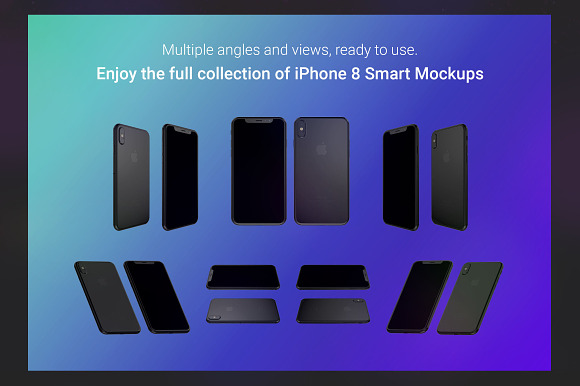 iPhone 8 Mockup Complete Pack Black in Mobile & Web Mockups - product preview 6