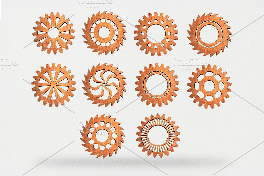 Vintage Cogwheels Bundle in Objects - product preview 8