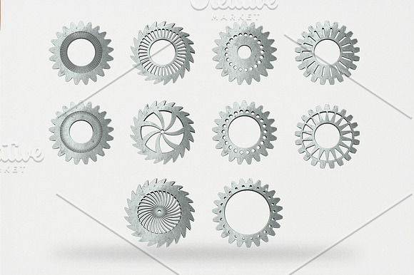 Vintage Cogwheels Bundle in Objects - product preview 2