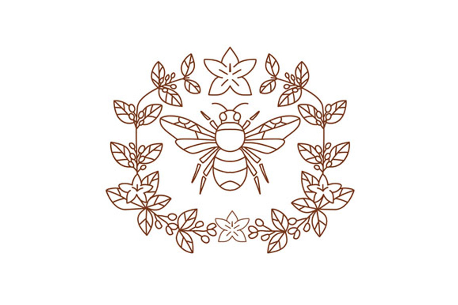 Bumblebee Coffee Flower Leaves Icon in Illustrations - product preview 8