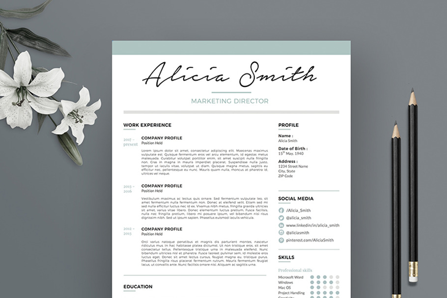 Professional Resume Template RE006