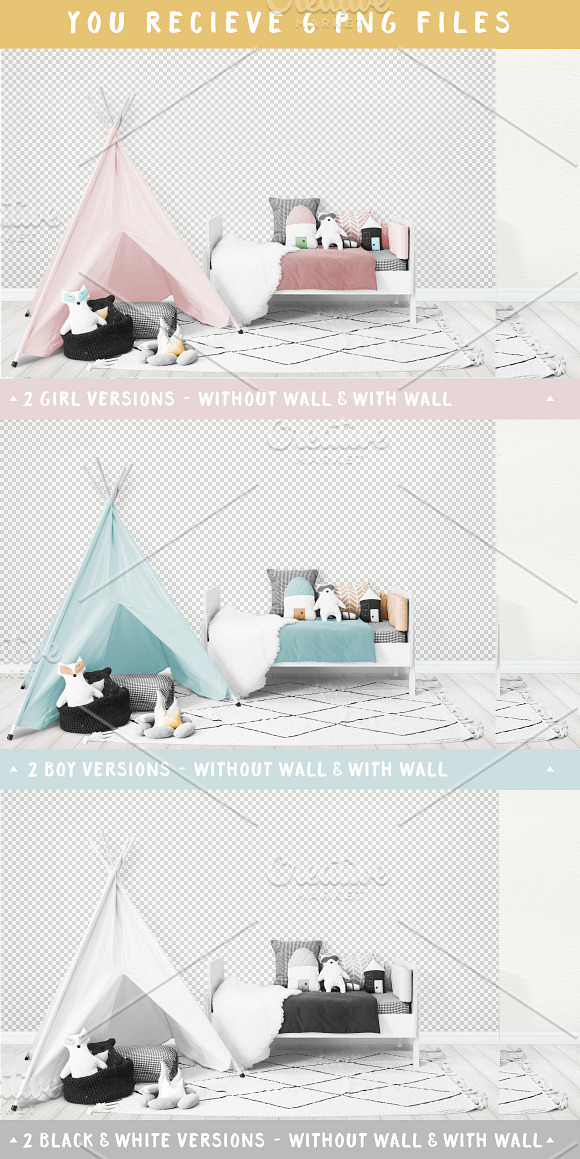 Kids Room Wall/Frame Mock Up 23 in Print Mockups - product preview 6