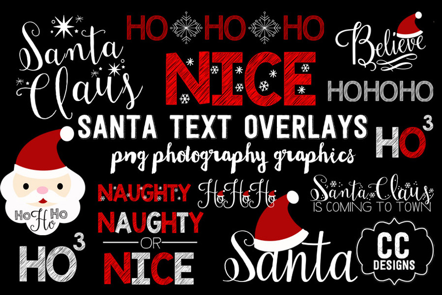 Christmas Santa Text Word Graphics