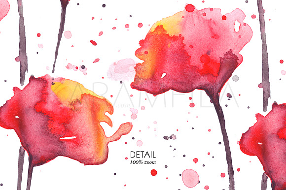 Watercolor Poppies Clipart in Illustrations - product preview 9