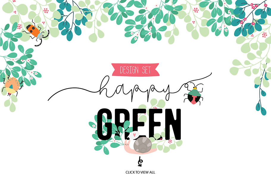 BUG and Green Design SET in Illustrations - product preview 8