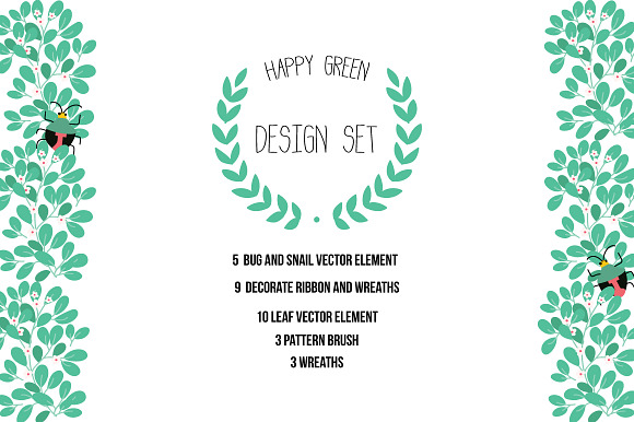 BUG and Green Design SET in Illustrations - product preview 1