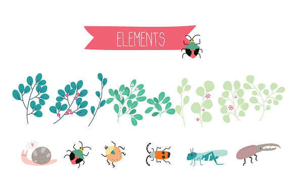 BUG and Green Design SET in Illustrations - product preview 3