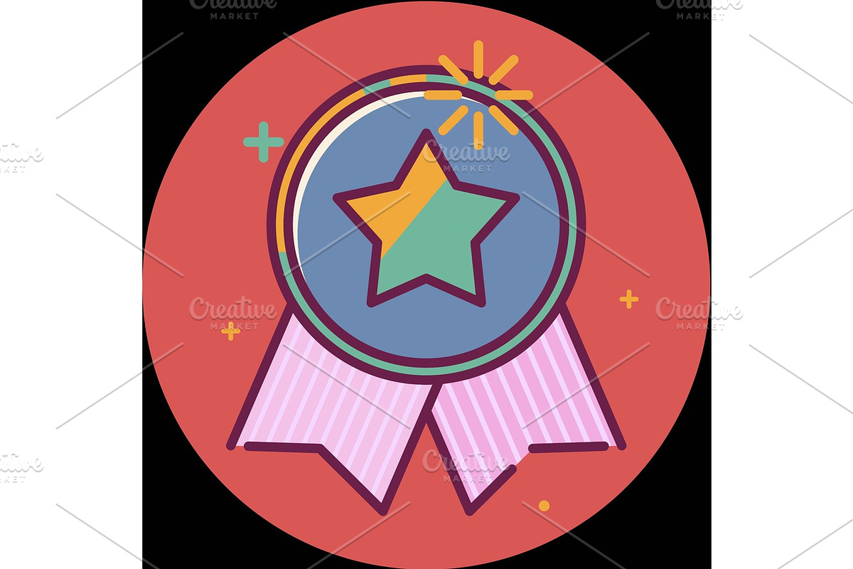 Best of badge with ribbon icon award champion label in Illustrations - product preview 8