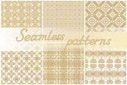 Set of laced seamless patterns