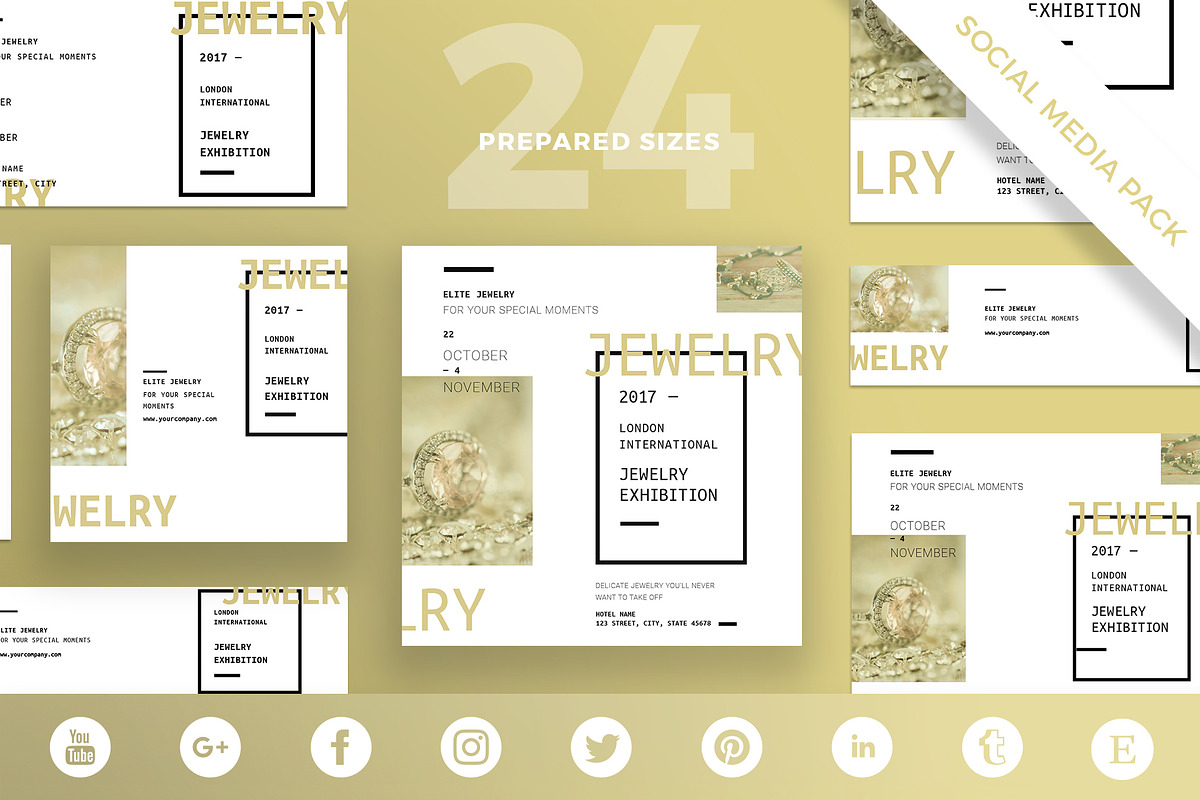 Social Media Pack|Jewelry Exhibition in Social Media Templates - product preview 8