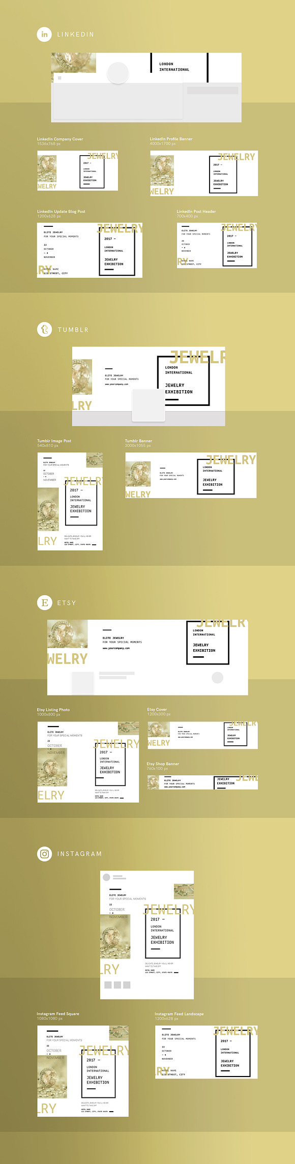 Social Media Pack|Jewelry Exhibition in Social Media Templates - product preview 2