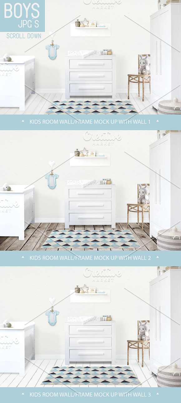 Kids Room Wall/Frame Mock Up 24 in Print Mockups - product preview 3