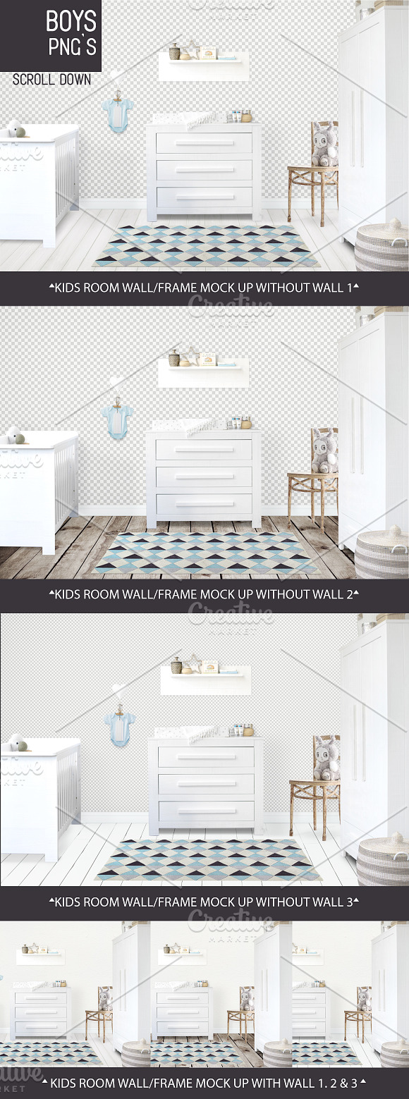 Kids Room Wall/Frame Mock Up 24 in Print Mockups - product preview 5