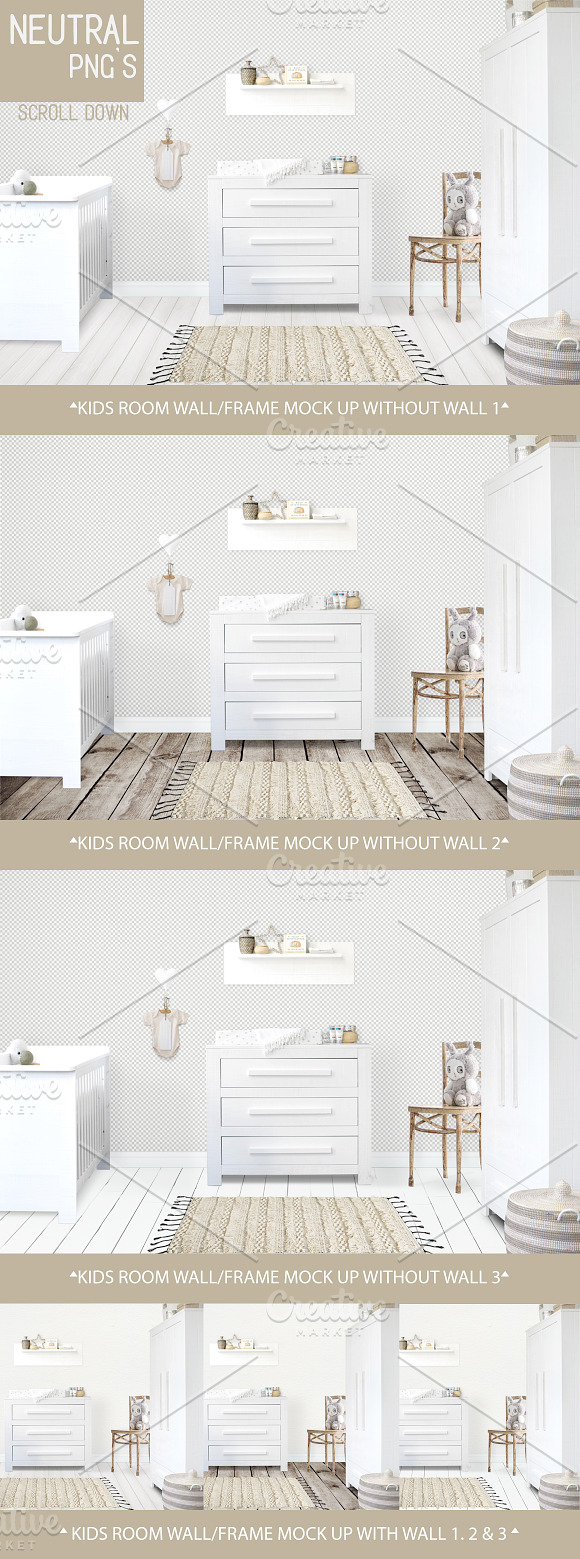 Kids Room Wall/Frame Mock Up 24 in Print Mockups - product preview 7
