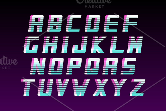 Futuristic english alphabet - 80-90s in Display Fonts - product preview 2