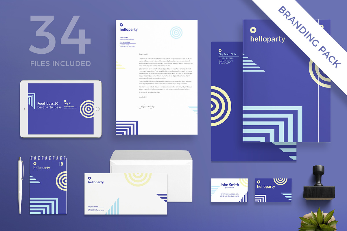 Branding Pack | Hello Party in Branding Mockups - product preview 8