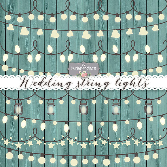 Chalkboard Vector string lights in Illustrations - product preview 1