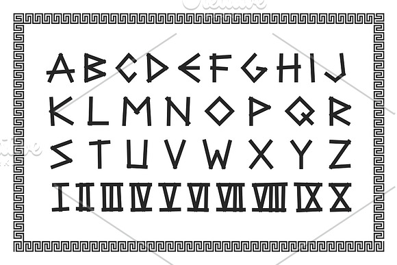 Ancient latin letters with numerals in Symbol Fonts - product preview 2