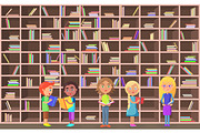 Children Holds Literature on Library Background