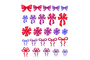 Set of Decorative Bows Gift Ribbons Present Decor